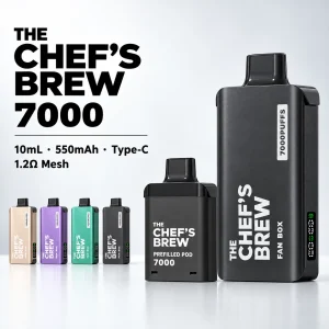 CHEF' BREW 廚師佳釀 7000口 拋棄式電子煙｜3ml防漏磁吸 Type-C快充｜7種口味